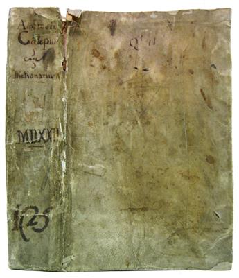 CALEPINO, AMBROGIO. Vocabularium. Thesaurus copiosissimus: ex Nicolai Perotti Cornucopie.  1522.  Lacks the last leaf.